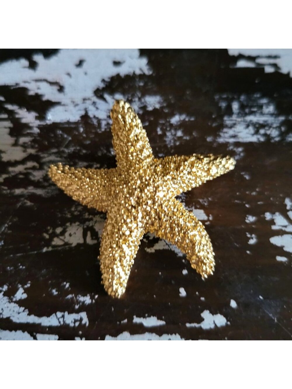 Vtg Gold Tone Textured Starfish Brooch Pin 1.75" Ocean Beach Nautical Jewelry